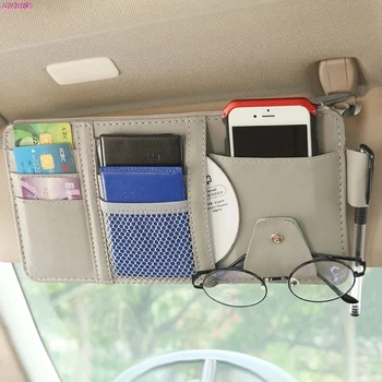 Oto Araba Aksesuarları Güneş Gözlüğü Klip Araba saklama çantası Çok Fonksiyonlu Güneşlik Fatura İş kart tutucu saklama kutusu Hotslae