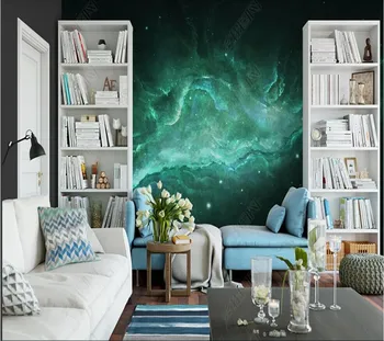 Papel de parede Yıldızlı gökyüzü soyut yıldızlararası evren ay 3D duvar kağıdı duvar, oturma odası ev dekor