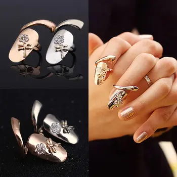 Parti hediye moda parmak çivi yüzük kristal yusufçuk güzel takı altın gümüş Punk kadın yüzük