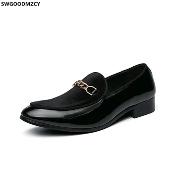 Patent deri ayakkabı Erkekler için Ofis 2022 Loafer'lar Erkekler moda elbise Ayakkabı Resmi bağcıksız ayakkabı Erkekler Zapatos De Hombre De Vestir