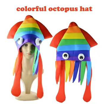 Peluş Yenilik Sevimli Hayvan Komik Şapka Ahtapot Şapka Renkli Kostüm Fotoğraf Kalamar Sahne Parti Cadılar Bayramı Dekorasyon Mantar Ha V1v4
