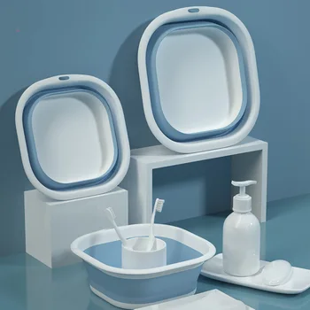 Plastik Katlanabilir Havzası Taşınabilir çamaşır küveti lavabolar Dayanıklı Katlanır Kamp Açık Seyahat Kova Banyo Mutfak Malzemeleri