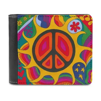 Psychedelic Yanan Barış erkek cüzdanı Eğlence Seyahat Hafif Taşınabilir Cüzdan Kısa Tarzı Erkek Çanta Barış Psychedelic