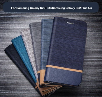 PU deri cüzdan Kılıf Samsung Galaxy S22 + 5G Telefon Kılıfı İçin Samsung Galaxy S22 Artı 5G Kitap Çantası Yumuşak Silikon Arka kapak