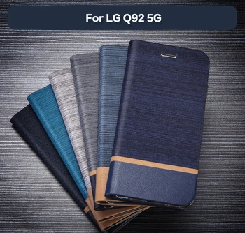 Pu deri cüzdan LG kılıfı Q92 5G İş Telefonu LG kılıfı Q92 5G Kitap Çantası Yumuşak Silikon arka kapak