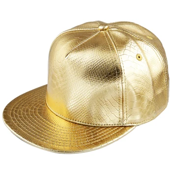 Pu deri Unisex Snapback şapka ayarlanabilir Hip Hop düz ağız Hip Hop beyzbol şapkası