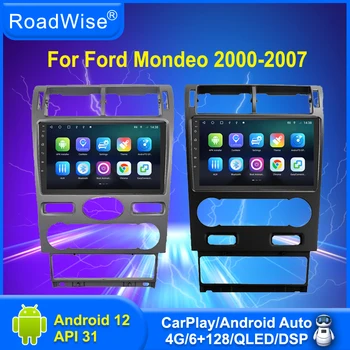 Roadwise Android 12 Araba Radyo Multimedya Carplay Ford Mondeo İçin 2000 - 2004 2005 2006 2007 4G Wıfı DVD Navı GPS 2dın Autostereo