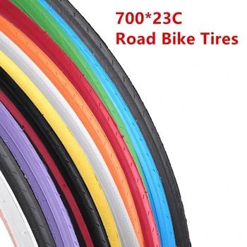 Sabit Vites Tek Hız Bisiklet Lastiği 700C 23C Renkli Yol Bisikleti PSI 110 Dayanıklı Dilsiz Bisiklet Parçaları