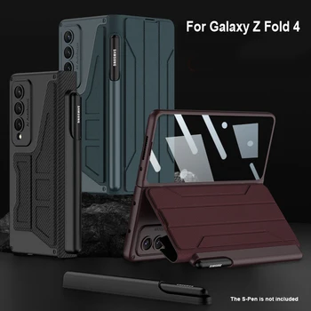 Samsung Galaxy Z Kat 4 GKK Savaşçı Deri Tam koruma kapağı S kalemlik Standı Galaxy Z Kat 4