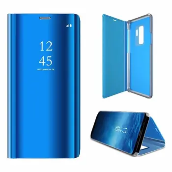 Samsung S10 Artı S10E Kılıfı Temizle Görünüm Ayna Flip deri kılıf Samsung S7 S8 S9 Artı PU deri kılıf İçin Galaxy S10