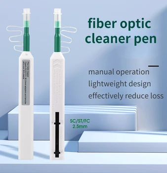 SC / FC / ST 2.5 mm Fiber Optik Temizleme Kalemi Tek Tıklama Temizleme Fiber Temizleyici Araçları Fiber Optik Konnektör Temizleyici