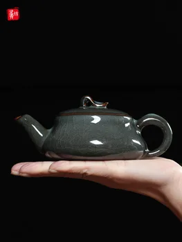 Seladonlar el Yapımı çaydanlık Tek Demlik Ge Fırın Emaye Dökme Demir Kung Fu çay seti Bir Pot İki Bardak Ev seramik demlik