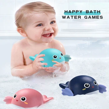 Sevimli Karikatür Hayvan Kaplumbağalar Yunus Bebek Banyo Oyuncakları Zincir Clockwork Çocuk Banyo Plaj Çocuklar Su Oynayan Oyuncaklar