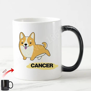 Sevimli Köpek Kötü Kanser Sihirli Kupa Yenilik Kanser Hastası Kahve Kupalar çay fincanları Seramik Kawaii Köpek Meme Kanseri Survivor Hediyeler 11 oz