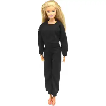 Siyah 1/6 BJD oyuncak bebek giysileri barbie bebek Kıyafetler Hoodie Kazak Gömlek Tops Pantolon Pantolon 11.5 
