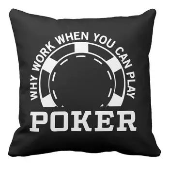 Siyah Poker Oyunu Atmak Yastık Kılıfı Komik Neden Çalışmak Zaman Oynayabilirsiniz Poker Oyun minder örtüsü Yenilik Ev Odası Dekor Hediyeler 18