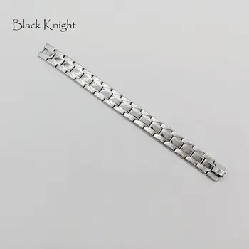 Siyah Şövalye Erkek klasik link zinciri bilezik paslanmaz çelik Gümüş renk şık bilezik bileklik moda aksesuarları BLKN0709