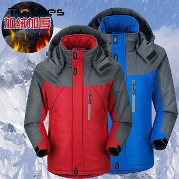 Sonbahar Kış Ceket Erkekler Rüzgar Geçirmez Su Geçirmez Dağ Giysileri Erkek Artı Boyutu Sıcak Polar Mont ve Ceketler Softshell Açık Havada