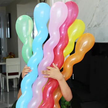 spiral lateks balon Kalınlaşma Uzun Balon Düğün Doğum Günü Partisi Bar KTV Parti Malzemeleri Şerit Şekli Balon Şişme Oyuncaklar
