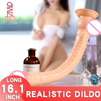 Süper Uzun Gerçekçi Yapay Penis Kadın Vajina g-spot Stimülasyon Mastürbasyon Penis Seksi Oyuncaklar Kadın Erkek prostat masaj aleti Anal Plug