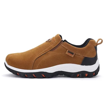 Sıcak erkek yürüyüş ayakkabısı Slip-On Rahat kaymaz Sneakers Ayakkabı Nefes Büyük Boy 39-48