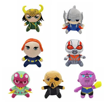 Sıcak Marvel Süper Kahraman Dolması peluş oyuncak bebekler Komik Loki Karınca Adam Siyah Dul Görüş Dolması Peluş oyuncak bebekler Çocuklar İçin Hediyeler