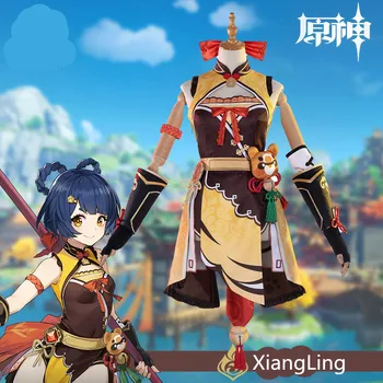 Sıcak Oyun genshin darbe çünkü XiangLing cosplay kostüm tam takım elbise Yeni özelleştirilebilir