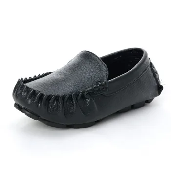 Sıcak satış Erkek Çocuk Şeker Renk Loafer'lar Çocuk Ayakkabı Deri Çocuk Ayakkabı Eğitmenler Erkek Sneakers Kahverengi Siyah