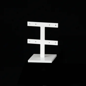 T-Şekil Tarzı Küpe Ekran Beyaz Akrilik 8 Delik-5'li Paket