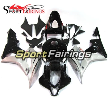 Tam Motosiklet Enjeksiyon ABS Plastik Fairing Kitleri İçin Honda CBR600 F5 CBR600RR 2007 2008 07 - 08 Yıl Siyah Gümüş Bodyworks