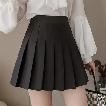 Tatlı Lolita Yüksek Bel Pilili Etek Kadın Sevimli Mini Etekler Kore Tenis Kısa okul üniforması Etek Kızlar Harajuku 2022