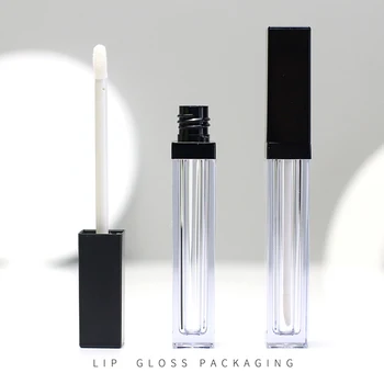 Toptan 5ML Dudak sır Tüpleri Kare şeffaf dudak Parlatıcısı Tüpü, Dudak parlatıcısı tüpü dudak yağı şişesi Boş kaplar Kozmetik paketi