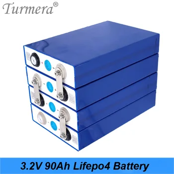 Turmera 4 Adet 3.2 V 90Ah Lifepo4 Pil Lityum demir fosfat pil için Güneş enerjisi sistemi ve Kesintisiz Güç Kaynağı