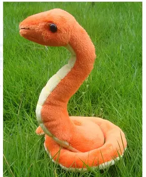 turuncu peluş yılan oyuncak yumuşak yaratıcı yılan oyuncak hediye yaklaşık 18x12 cm