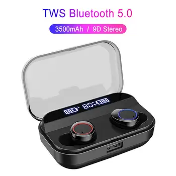 TWS Kablosuz Kulaklık Bluetooth uyumlu 5.0 Kulaklık Dokunmatik Kontrol Spor Stereo Kablosuz Kulaklık Kulaklık Şarj Kutusu ile