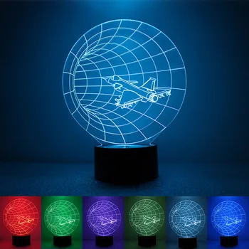USB Powered Uçak 3D LED gece ışığı masa lambası Dokunmatik Anahtar Dekorasyon atmosfer ışığı Kullanımı Ev Partisi Tatil