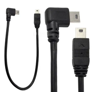 USB2. 0 mini 5pin Sol Sağ 90 Derece açı Erkek USB MİNİ 5Pin Erkek Kablo 0.25 m 25 cm
