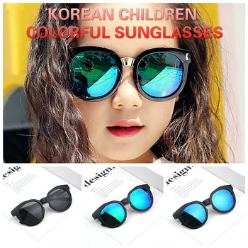 UV400 Renkli Yansıtıcı Lensler Anti Ultraviyole Güneş Gözlüğü Buzlu Koreli çocuk Balıkçılık Güneş Gözlüğü Bebek Trend Güneş Gözlüğü