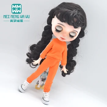 Uyar 28-30 cm Blythe Doll Azon OB23 OB24 oyuncak bebek giysileri Moda şeker renk spor takım elbise Kız hediye