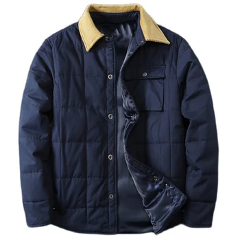 Vintage Kış sıcak Erkek Mont Yeni Gelenler Kalın Pamuklu Ceket ve Mont Erkek Iş Rahat Iş Giysisi Takım Elbise Ceket Baba Ceket