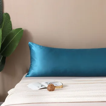 Vücut boyutu yastık kılıfı High-end yastık örtüsü Çift çift Yastık kılıfı 100 % Saten ipeksi düz renk Yastık Kılıfı güvenlik Hiçbir fermuar