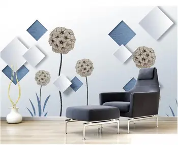 WDBH Özel fotoğraf 3d duvar kağıdı Basit modern açık mavi karahindiba kutusu oturma odası dekor 3d duvar resimleri duvar kağıdı duvarlar için 3 d