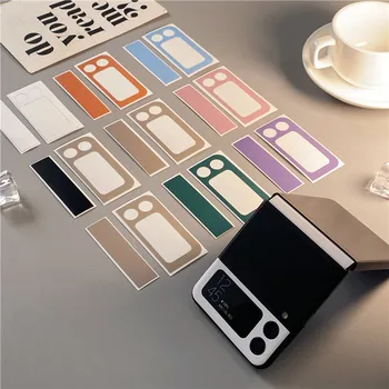 Yan Mil Zincir Renk Cep Telefonu Filmi Samsung Galaxy Z Flip 3 Kılıf ile Lens Koruma Filmi için Galaxy Z Flip 3 Film