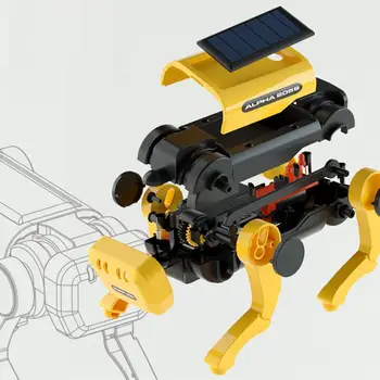 Yaratıcı Kullanımı kolay DIY Güneş Elektrikli Köpek İnek Robot Bilim Teknoloji Bulmaca Oyuncak Robot Modeli Oyuncak Montaj Robot Oyuncak