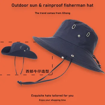 Yaz Açık Balıkçı Şapka Balıkçılık Dağcılık Seyahat güneş şapkası Yağmur Geçirmez Güneş Koruyucu Şapka Açık Çabuk kuruyan Nefes Şapka
