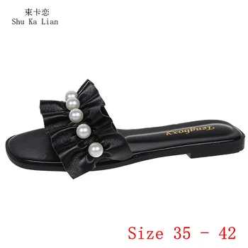 Yaz Tarzı Ayakkabı Slaytlar Kadın Düz Sandalet Kadın Ayakkabı Flip Flop Terlik Sandalet Artı Boyutu 35-42