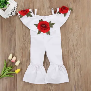 Yeni 2020 Yaz Çocuk Bebek Kız Toddler Yaz çiçekli tulum Tulumlar Pantolon Kıyafetler Giysileri