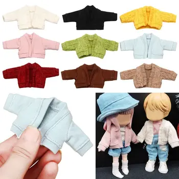 Yeni Bebek Aksesuarları Çocuklar DIY Renkli Soyunma Giysileri 1/12 Bebek Hırka Üstleri rahat elbise Mini Örme Kazak