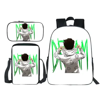 Yeni Dreamwastaken Sırt Çantası 3 adet Set Erkek Kız Okul Çantası Gençler Bookbag Çocuklar Sırt Çantası Hediye (sırt çantası + omuz Çantası + kalem Çantası)