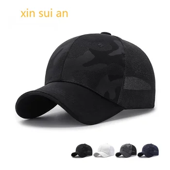 Yeni file şapka Yaz beyzbol şapkası Siyah Kamuflaj şoför şapkası Baba Şapka Ordu Net Snapback Hip Hop Şapka Kadın Erkek Snapback Kapaklar